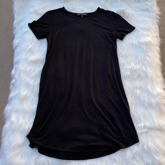 Catherine Malandrino Medium Short Sleeve Knit Black Midi Dress Relaxed Fit - Picture 5 of 10